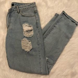 Light Wash High Rise Blue Jeans